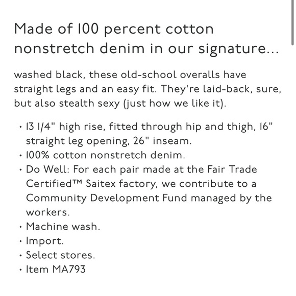 Madewell Straight-Leg Overalls in Lunar Wash NWT - Picture 7 of 7